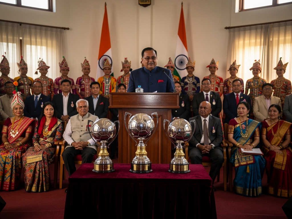 Durand Cup trophies arrive in Imphal as Manipur Governor and CM welcome tour