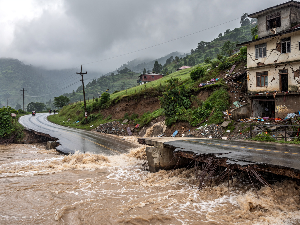 Flash floods in Arunachal’s Kurung Kumey damage bridges, churches and homes; NH-13 hit