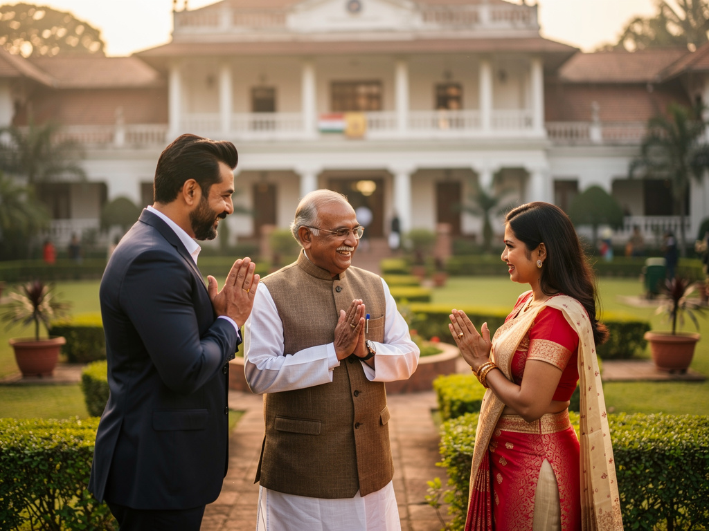 Manipur CM meets actor Randeep Hooda and actress Lin Laishram in Imphal