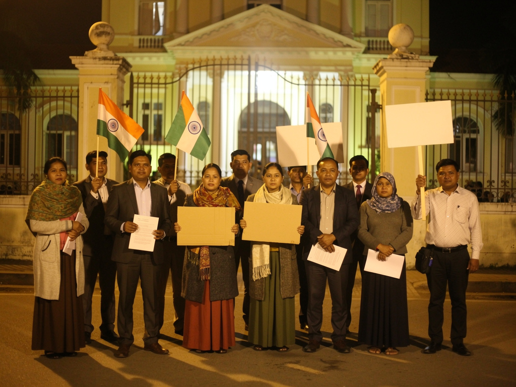 Mizoram Congress stages protest at Raj Bhavan over actions against students in Delhi