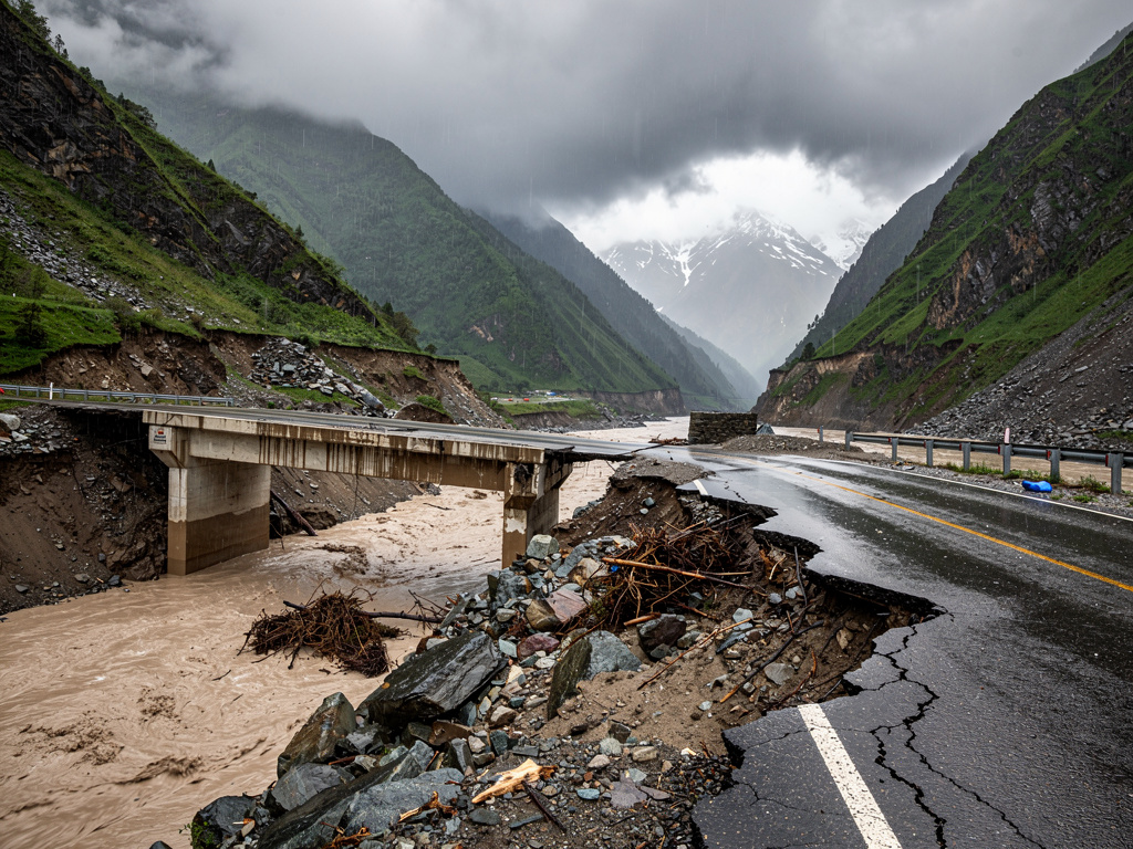 Cloudburst in Uttarakhand’s Chamoli washes away BRO bridge linking border villages