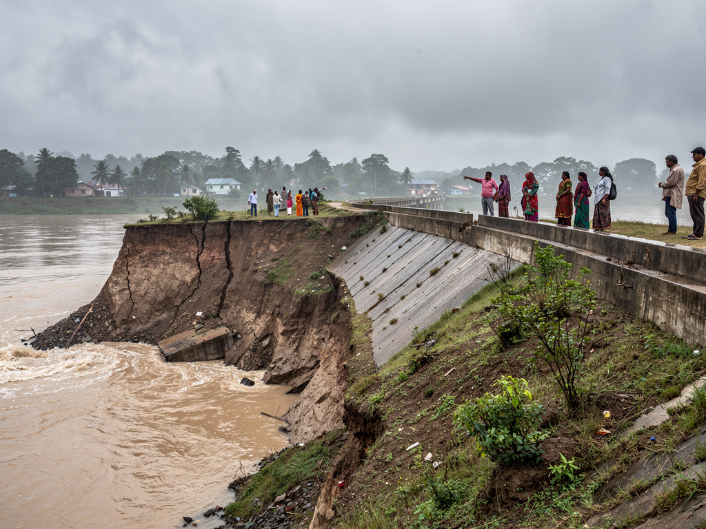 Dibrugarh riverbank erosion threatens Town Protection dyke
