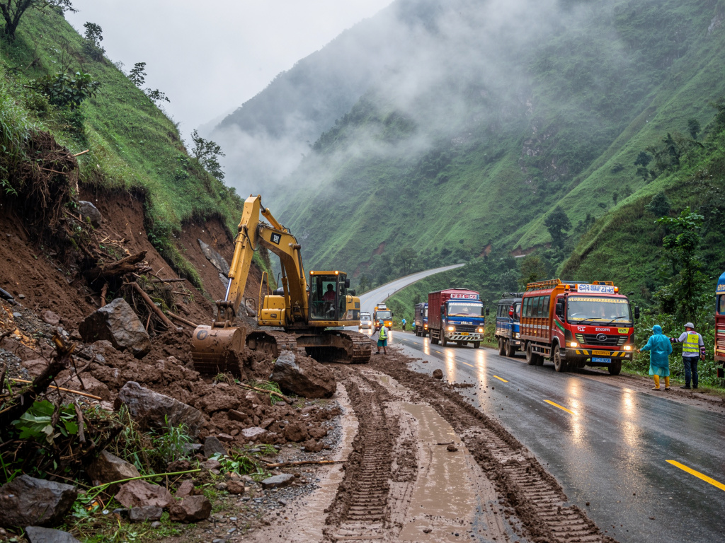 Landslides disrupt key India-Myanmar corridor as emergency road funds remain unpaid in Mizoram