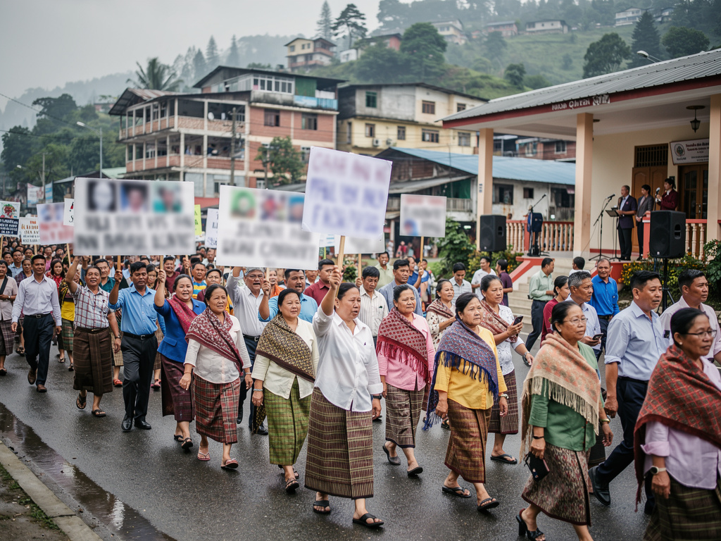 Mizoram churches stage protest in Aizawl against proposed FCRA amendment